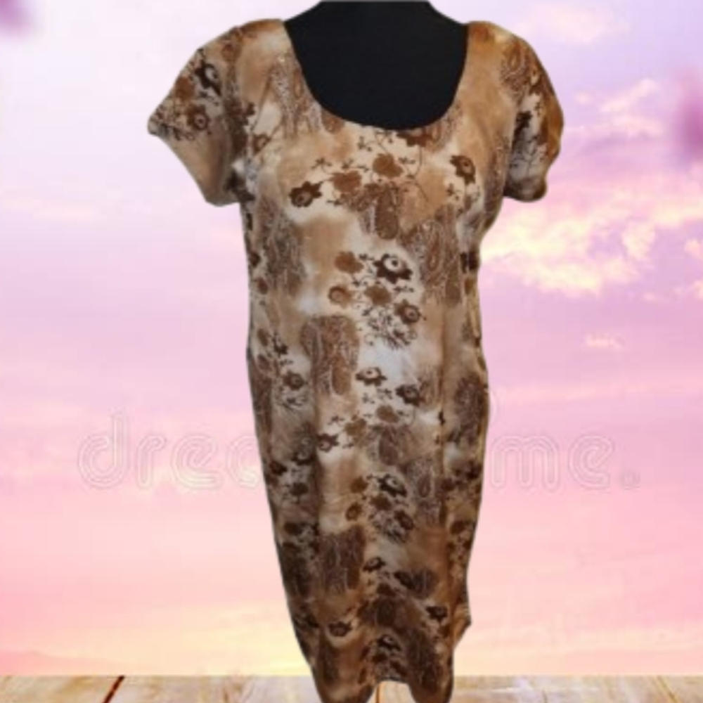 Brown Floral Paisley Dress